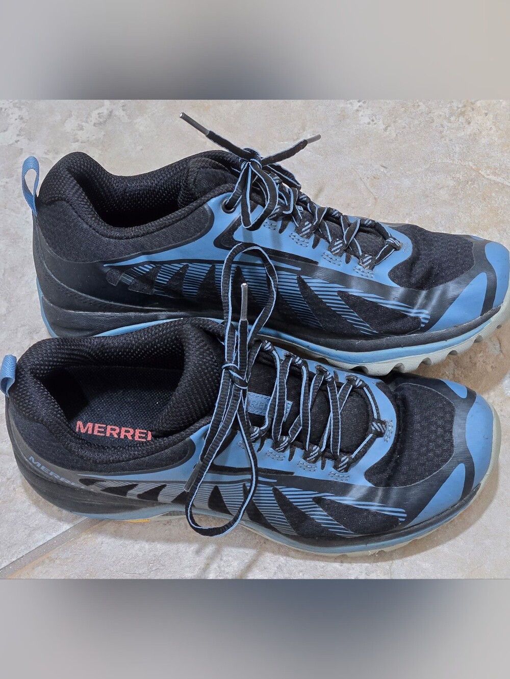 Merrell Siren Edge 3 Womens Hiking Trail Shoes Size 8.5 M Black Blue J034432